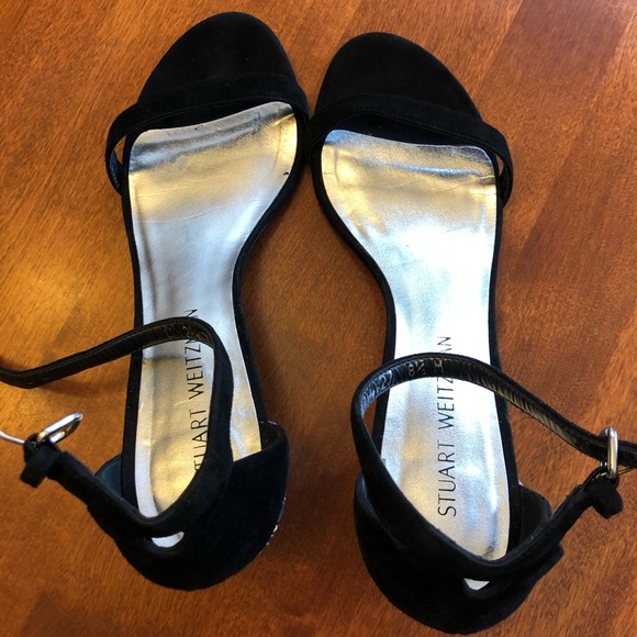 Stuart Weitzman Suede Glitter Sandals. Size 8.5. - Picture 7 of 11